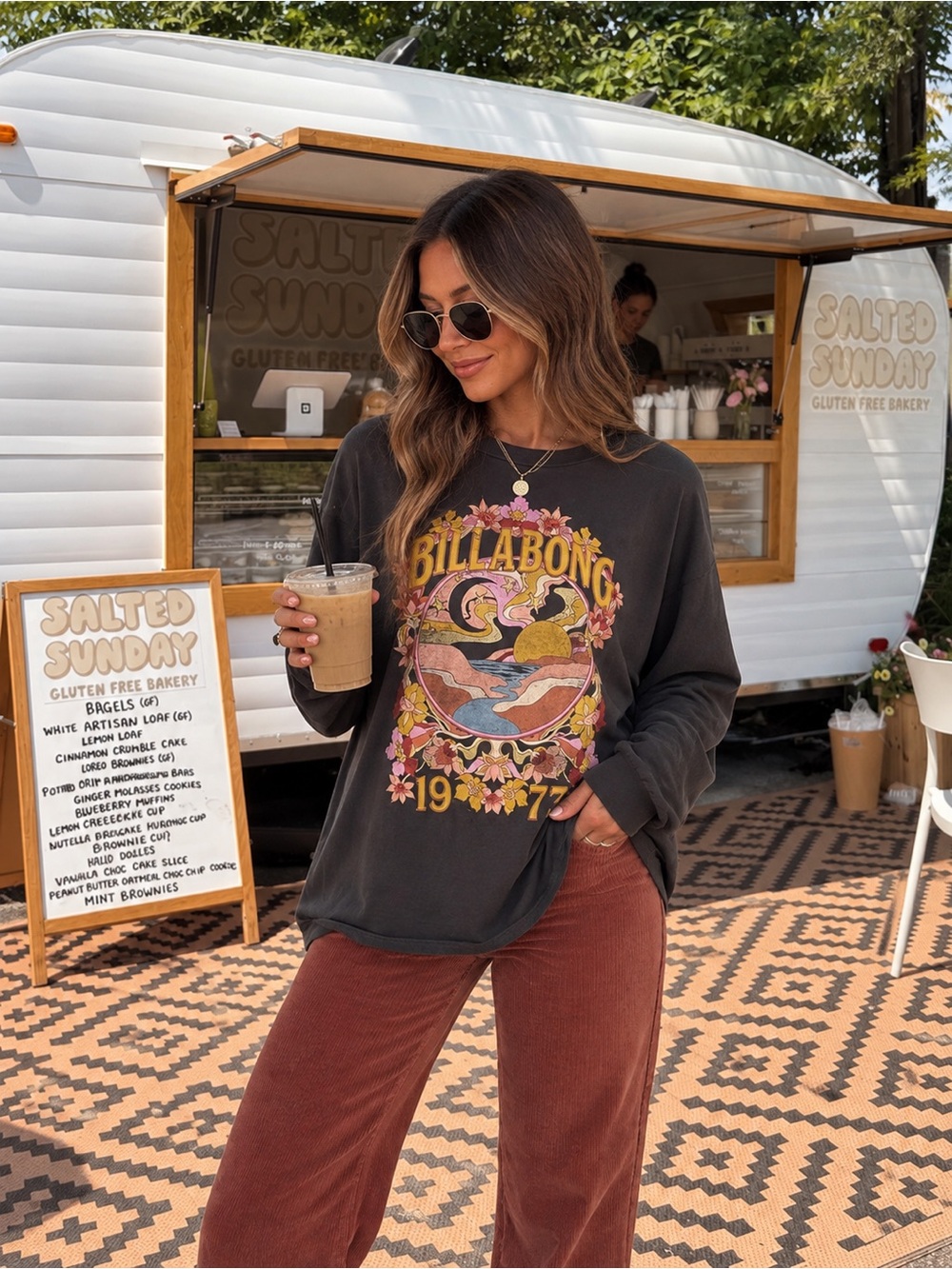 🌊BILLABONG Boho 1973 Long Sleeve Graphic T Shirt - XS